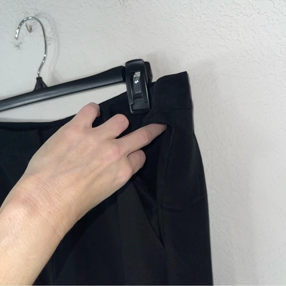 Eileen Fisher 100% silk wide leg trousers pleated belt loops pockets size M - Picture 13 of 13